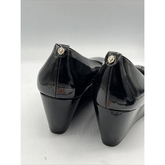 Anne Klein Isley Wedge i flex Women's 9 M Black Patent Dress Pump Stylish - Picture 4 of 12